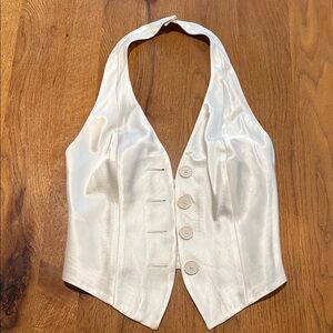 Vintage Dolce & Gabbana Cream Satin Buttoned Vest